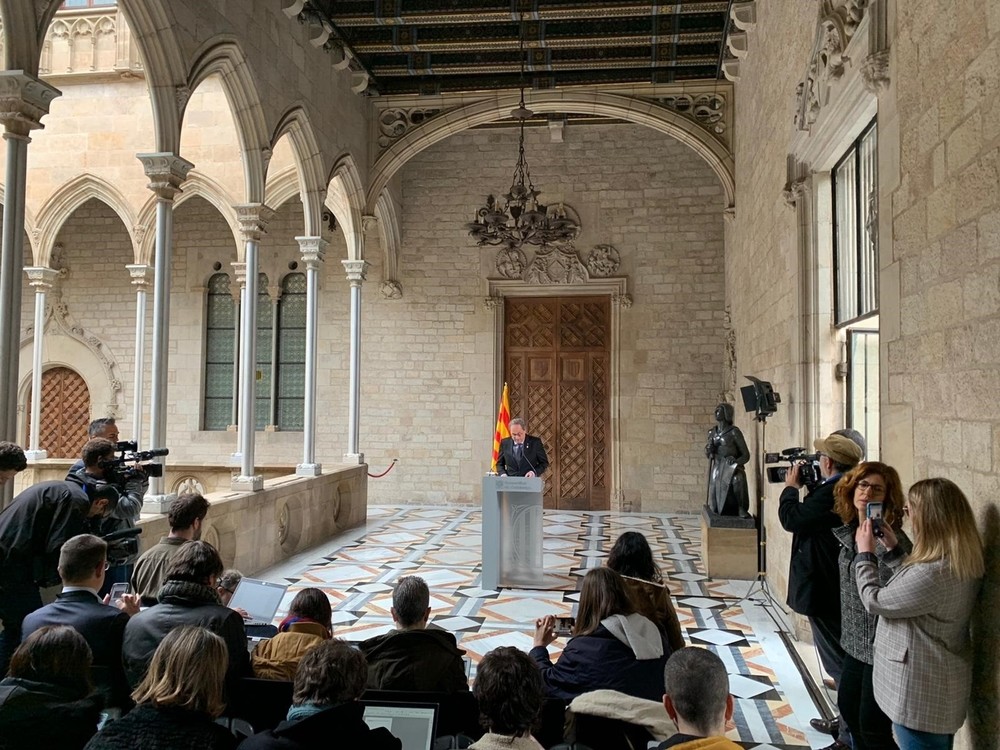 Torra da por terminada la legislatura en Cataluña