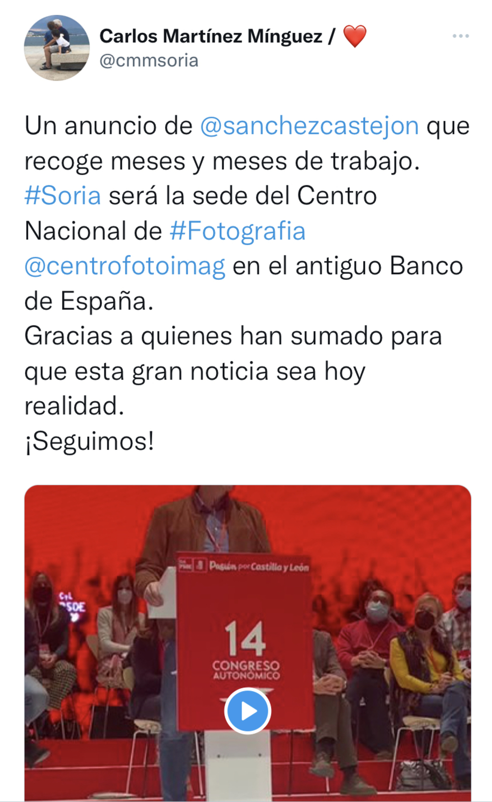 Sánchez anuncia el Centro Nacional de Fotografía para Soria