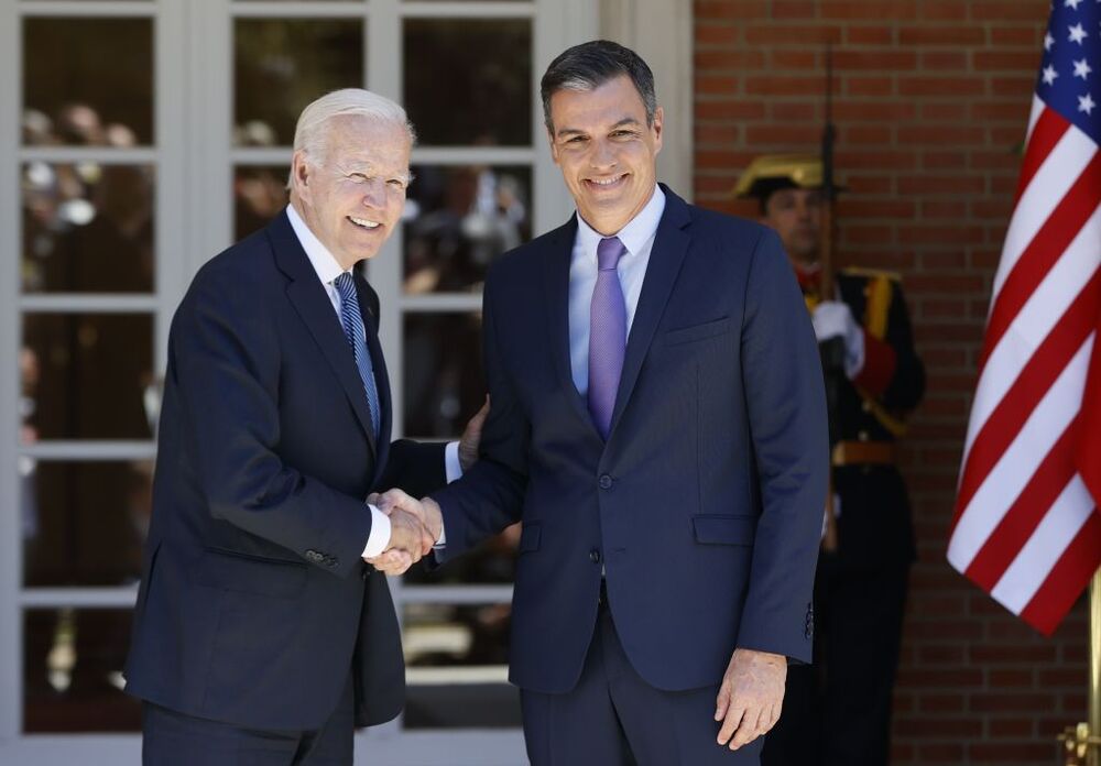 Encuentro del presidente de Estados Unidos, Joe Biden, y el presidente del gobierno de España Pedro Sánchez  / BALLESTEROS