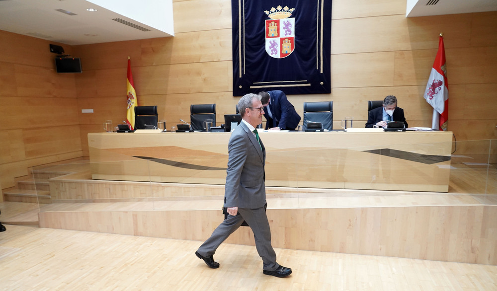 El consejero de Empleo, Mariano Veganzones, durante una intervención en las Cortes de Castilla y León.