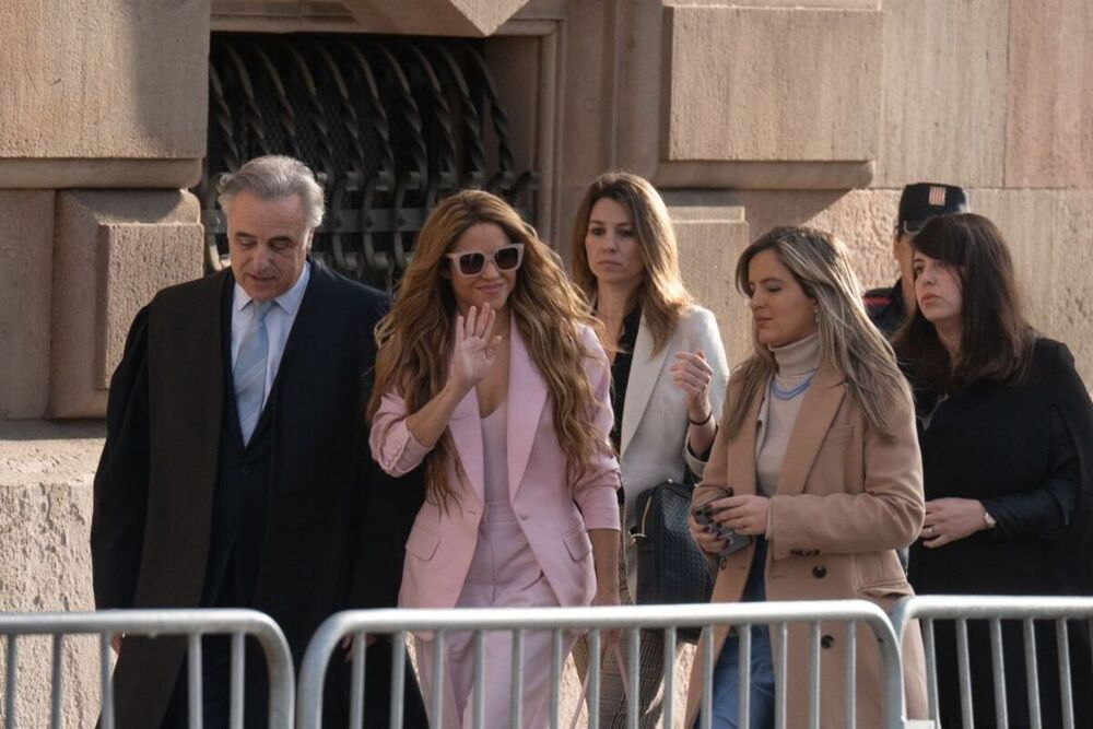 Imagen de archivo de Shakira llegando a su juicio en la Audiencia de Barcelona