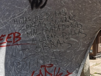 Vandalismo misógino en la plaza de las Mujeres de Soria