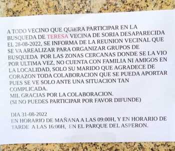 Batida vecinal para localizar a la mujer desaparecida en Soria