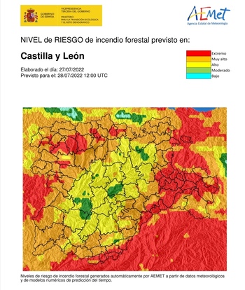 Riesgo extremo de incendios en Soria hasta el 31 de julio