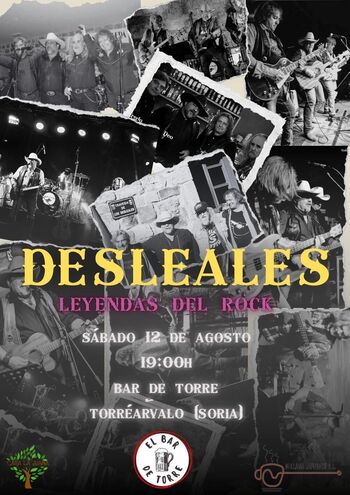 Concierto de Desleales el sábado 12 en Torrearévalo