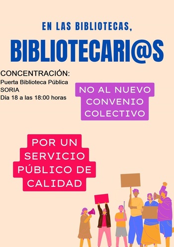 Protesta de los auxiliares de biblioteca de Soria