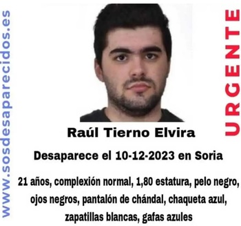 Continúa la búsqueda del joven desaparecido Raúl Tierno Elvira